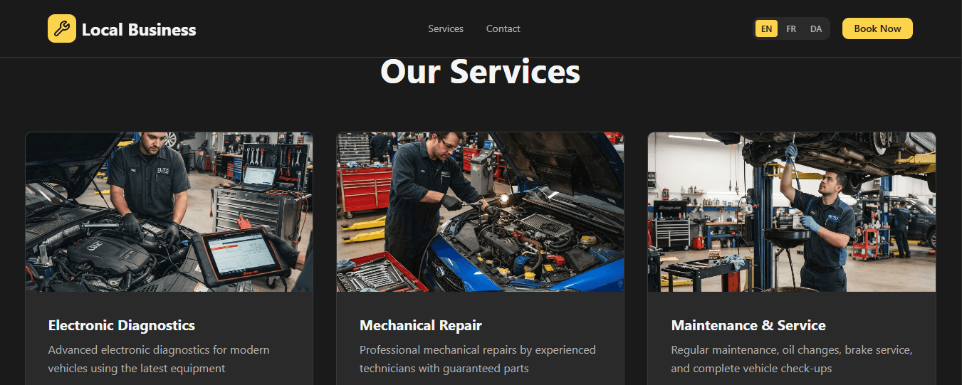 Pricing plans and contact section