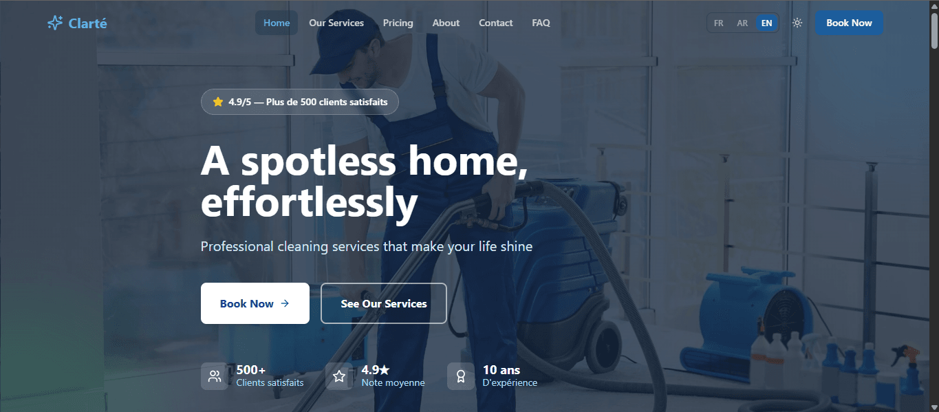Clarté Cleaning Services Platform